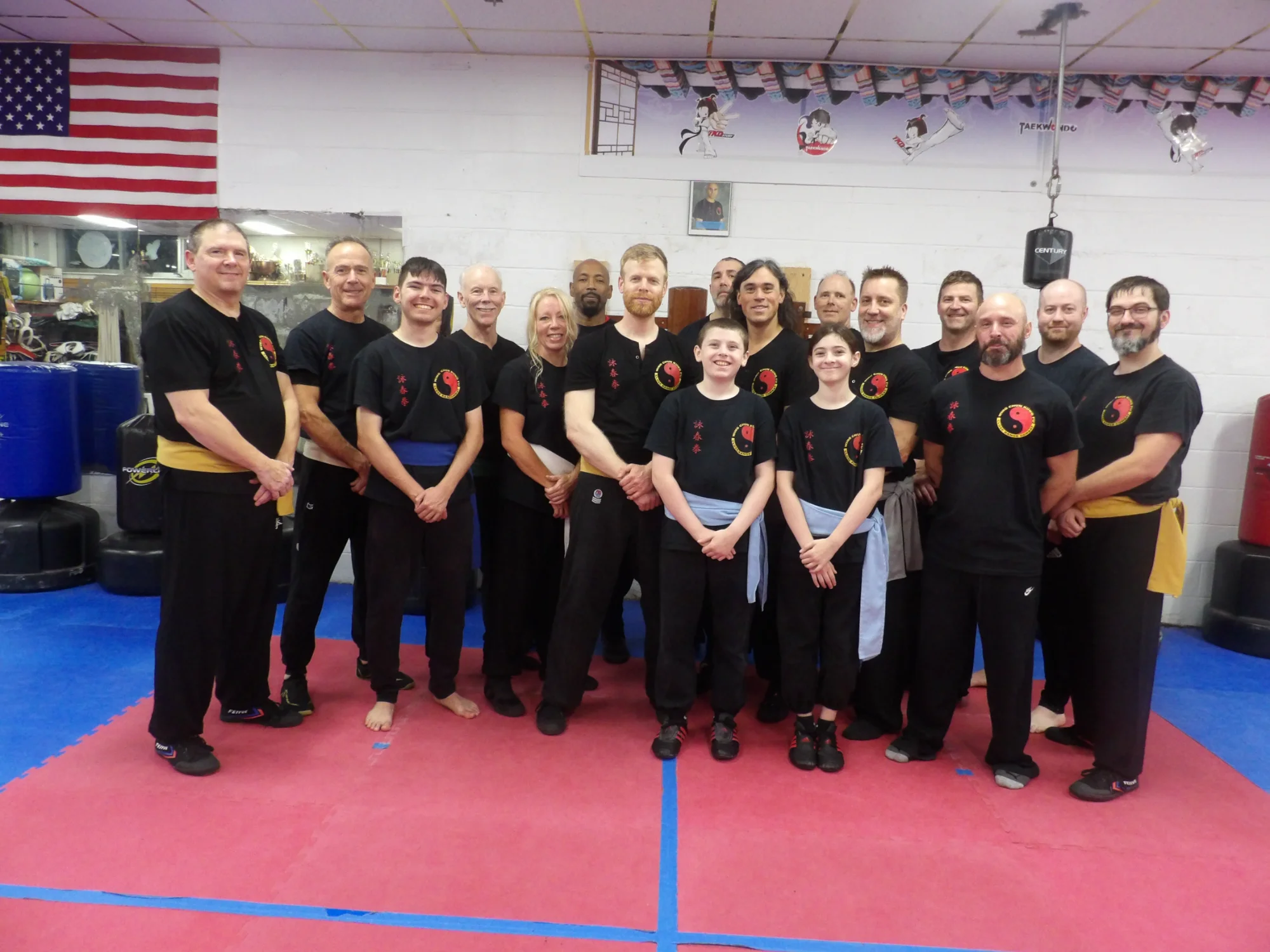 Wing Chun school group photo with students and instructors in Abingdon Maryland